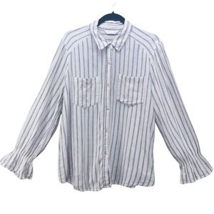 LC‎ Lauren Conrad Linen Blouse White Large